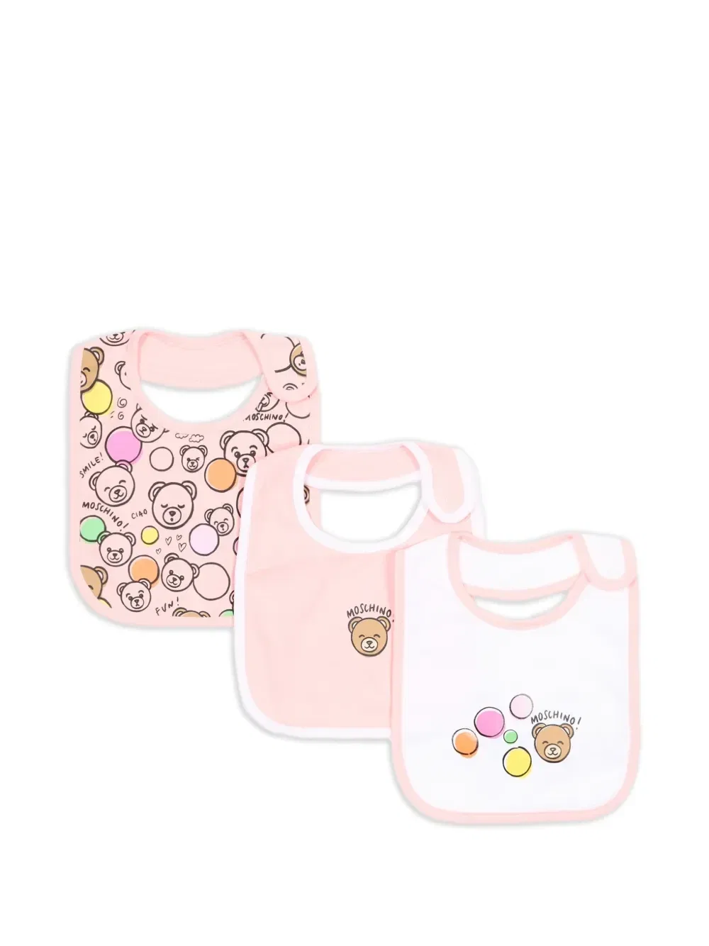 Комплект из трех нагрудников Teddy Bear Moschino Kids, розовый
