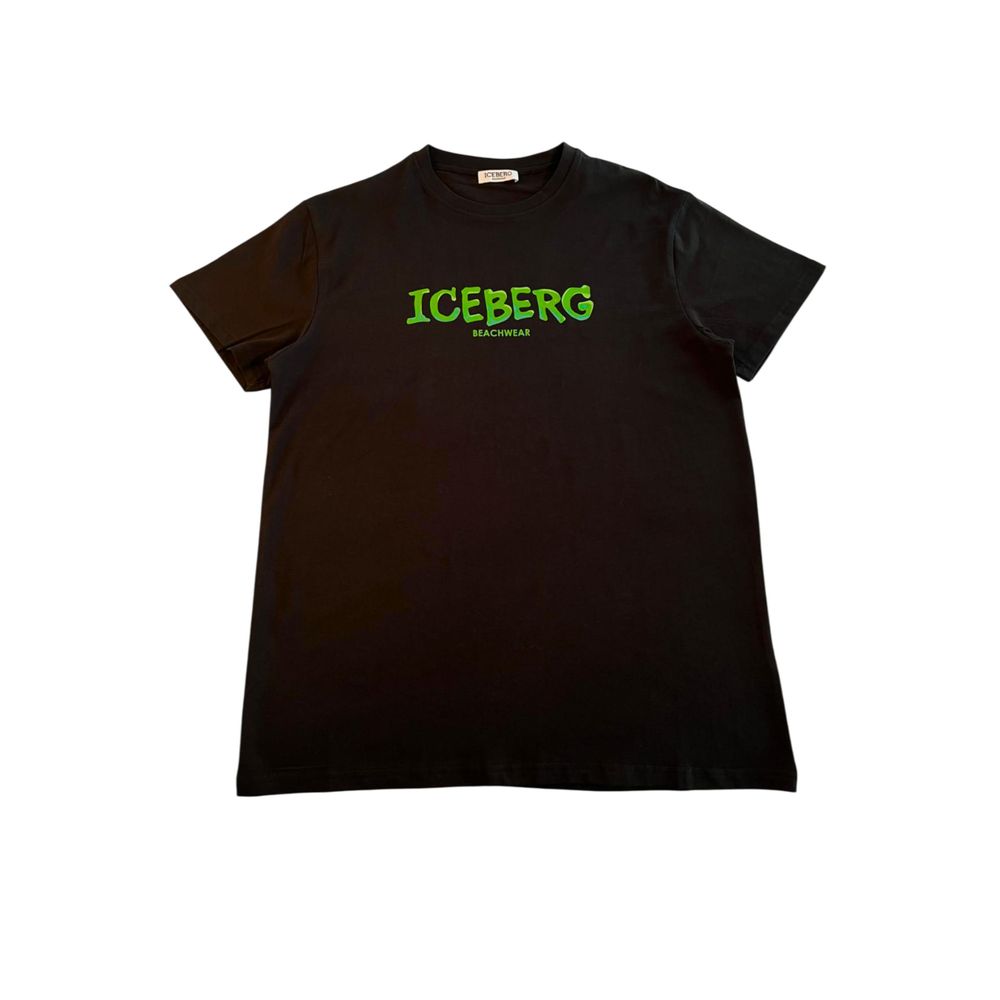 

Черная хлопковая мужская футболка Iceberg