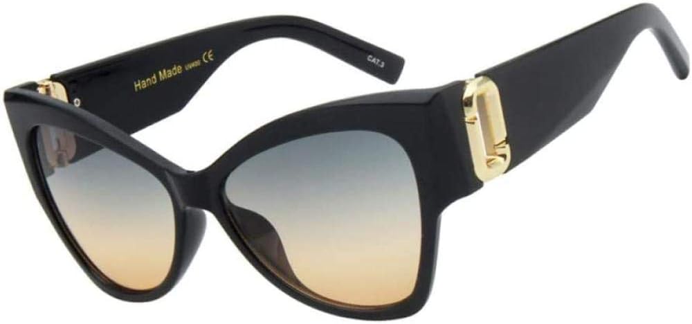 

Поляризованные солнцезащитные очки «кошачий глаз», винтажные солнцезащитные очки для женщин, модные солнцезащитные очки «кошачий глаз» большого размера для женщин, черные, UV400 HUABDVCT, C03