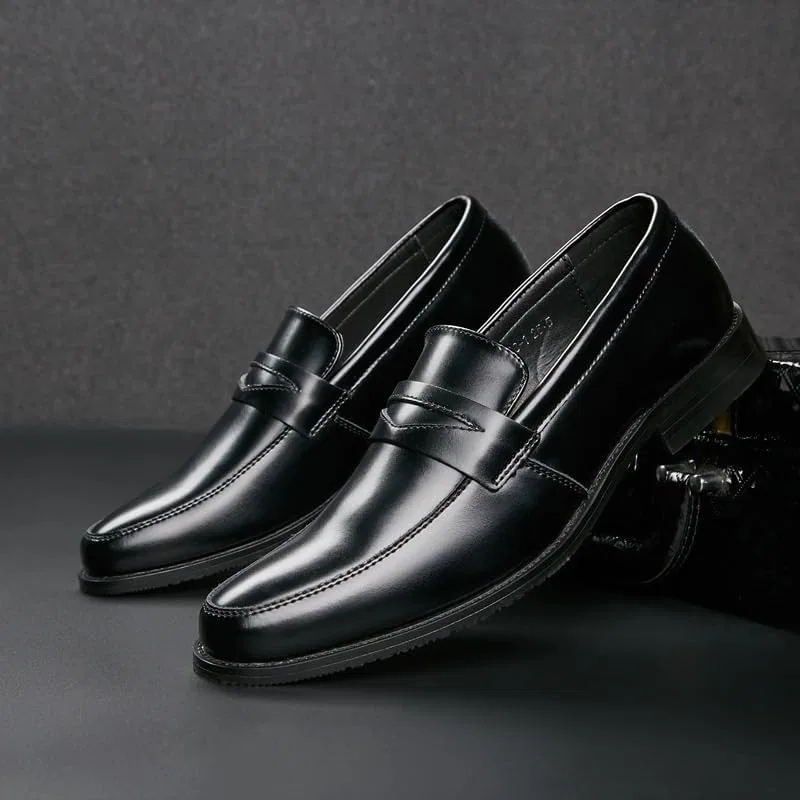 Лоферы кожаные мужские, Oxford Dress Shoes, Black UOPYNE — фото 2
