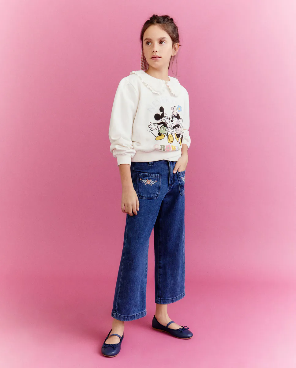 

Свитшот для девочки с принтом Микки и Минни Kids El Corte Inglés, белый