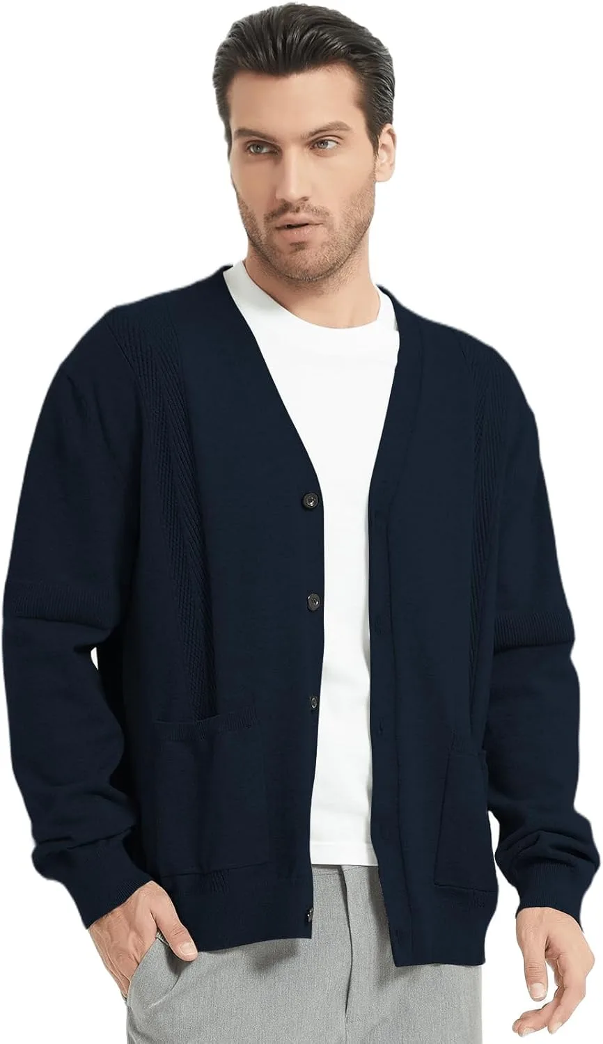 

Мужской кардиган с V-образным вырезом и карманами Donason