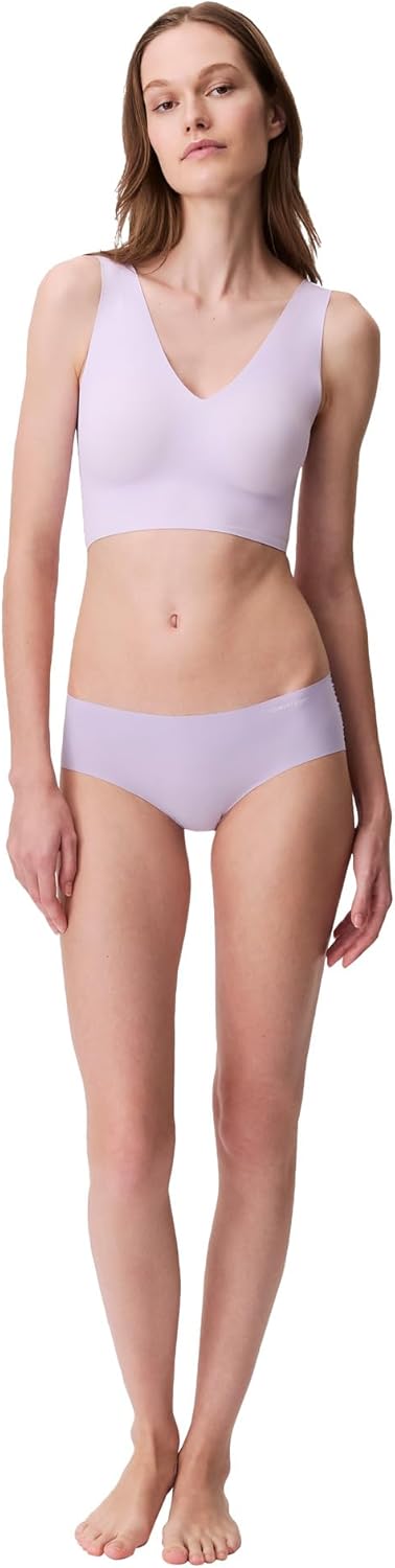 Бюстгальтер-бралетт Calvin Klein Womens Invisibles Comfort Seamless с легкой подкладкой и V-образным вырезом, Lilac Quartz — фото 3