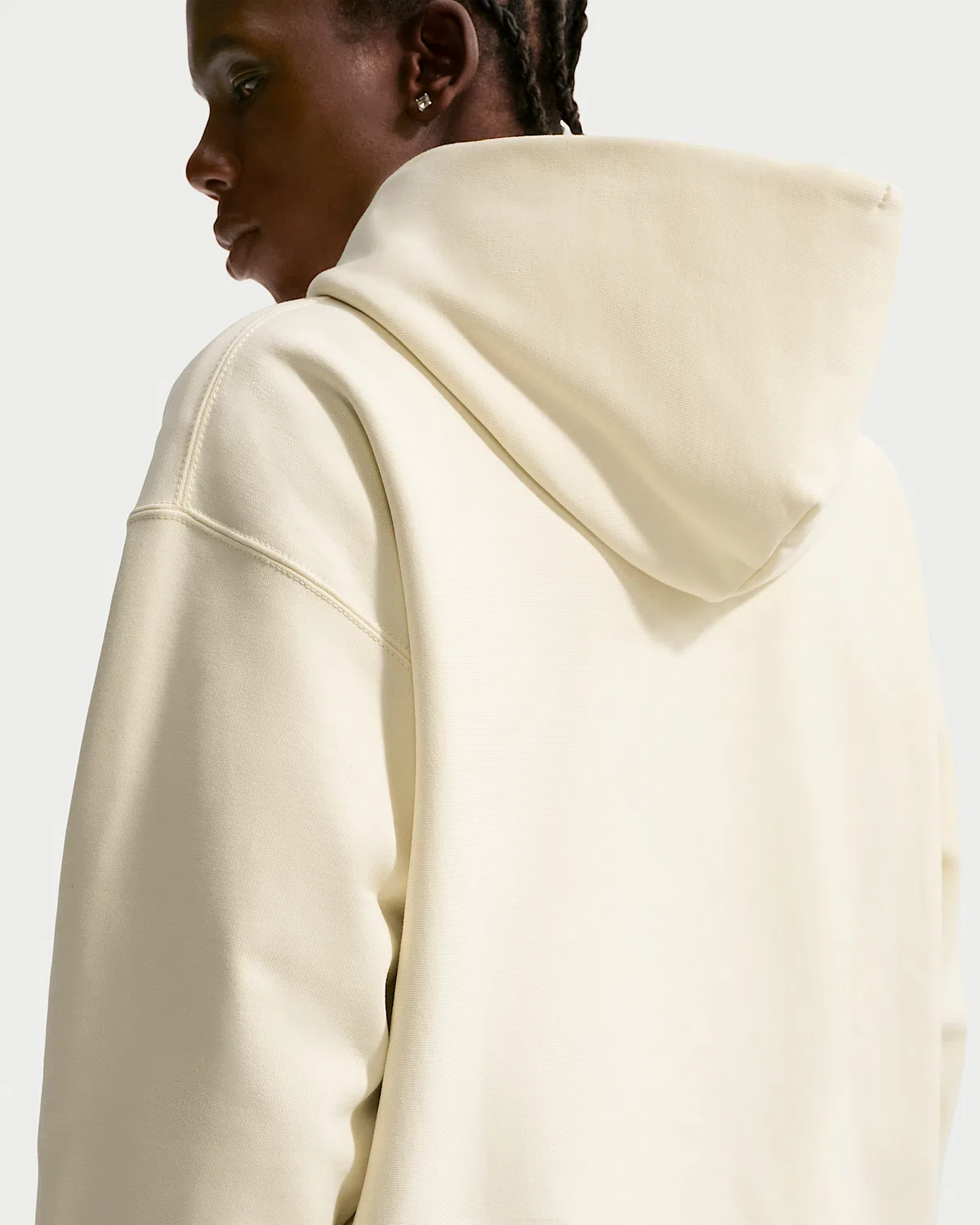Мужская флисовая кофта на молнии Nike Solo Swoosh, Coconut Milk/White — фото 2