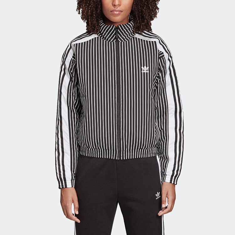 Женское укороченное пальто Adidas Originals, цвет Black/White — фото 3