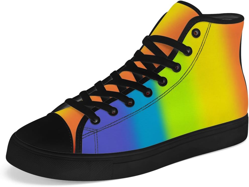 

Кроссовки на высокой подошве унисекс с градиентом, женские и мужские, текстильные, с радугой, шнуровкой, повседневные, идеальные подарки для мужчин и женщин Chebing, 611 Rainbow