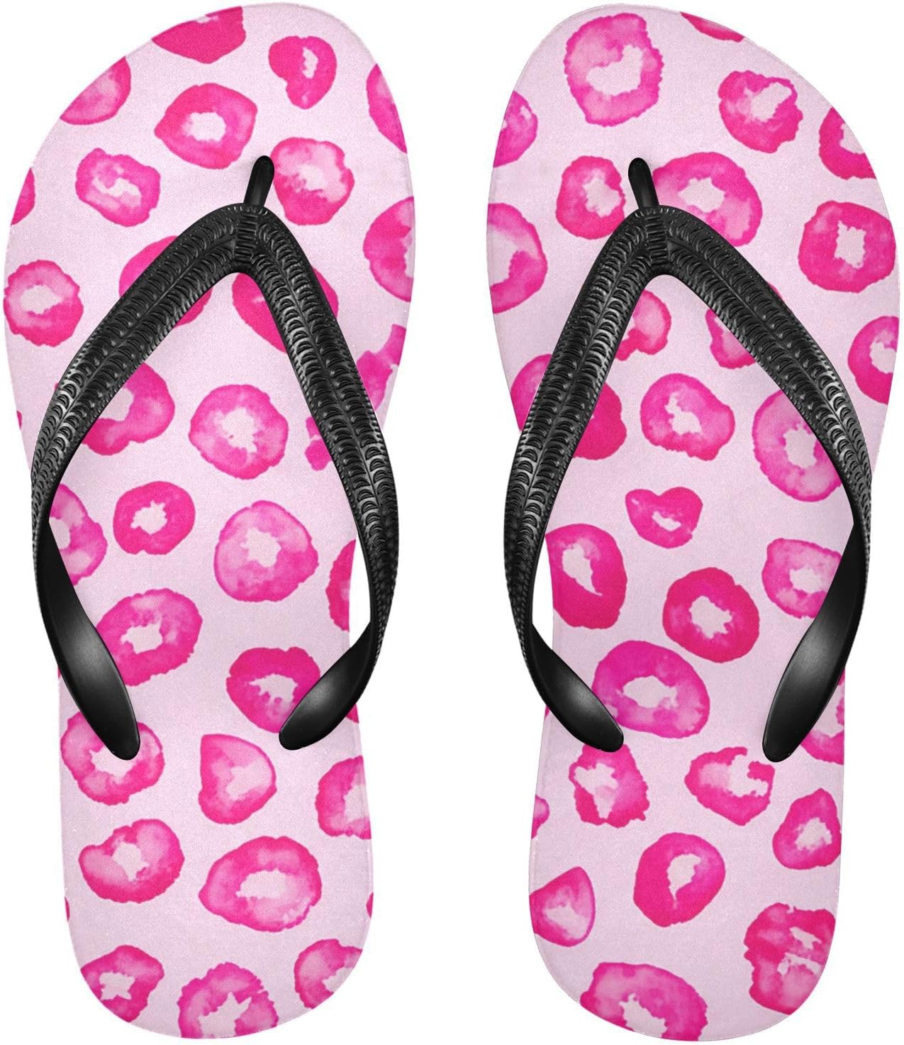 

Женские и мужские пляжные шлепанцы Leopard Spots розовые, летние повседневные сандалии для душа