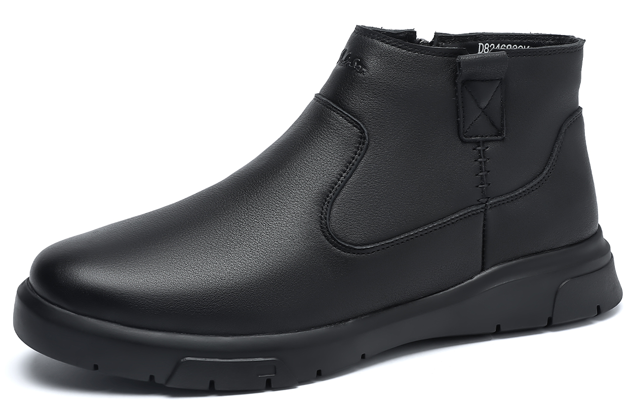 

Ботинки мужские, хлопковые, высота около 4,5 см, черные Mulinsen, Black (Fleece-Lined)