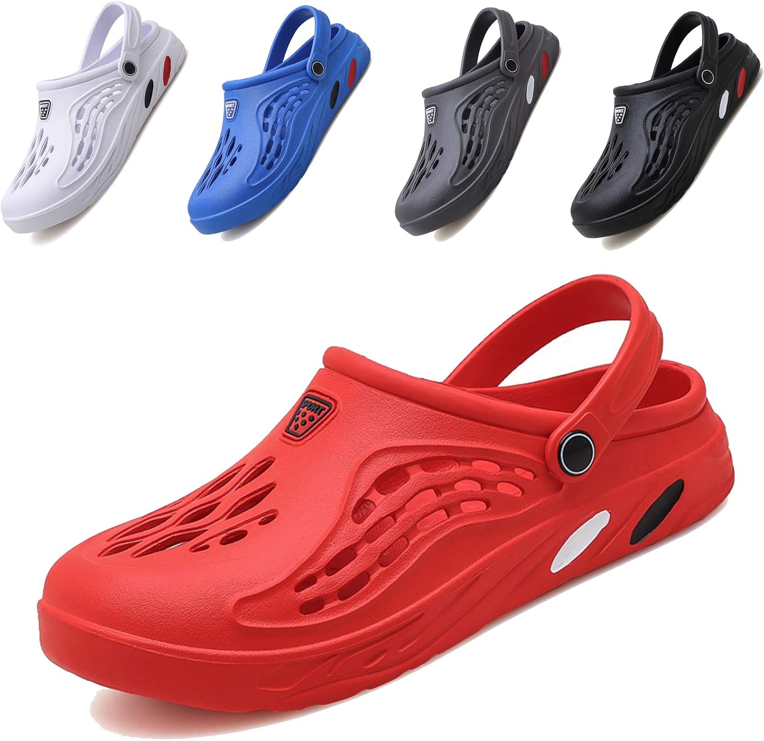 

Классические сабо CYian для мужчин и женщин, легкие, слипоны, с пушистой подкладкой, пляжные сандалии, садовые сабо, красный