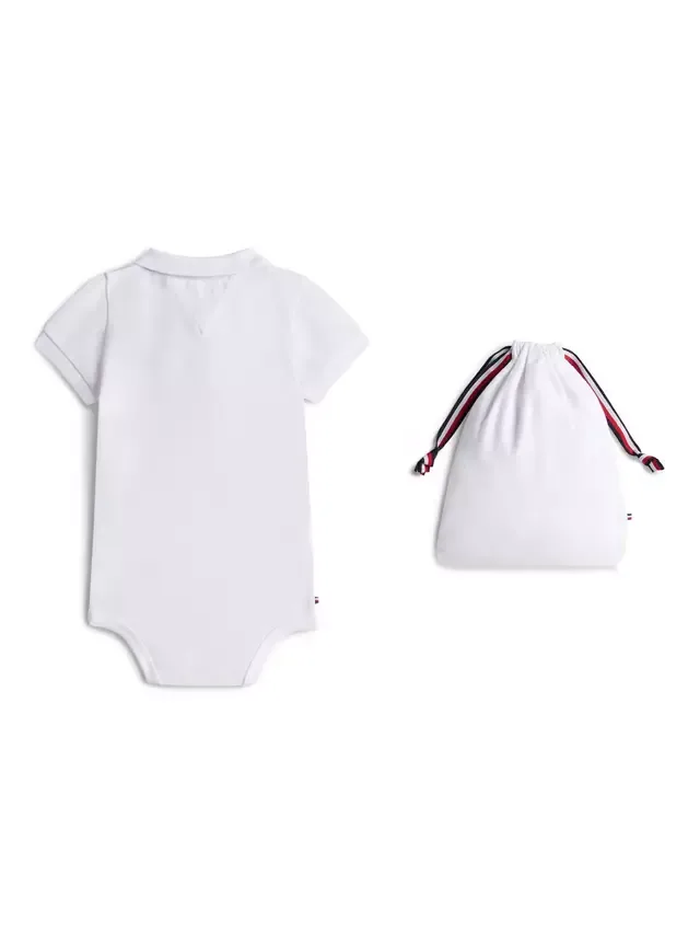 Подарочный набор для малыша: боди-поло и сумка на завязках, белый Tommy Hilfiger — фото 2