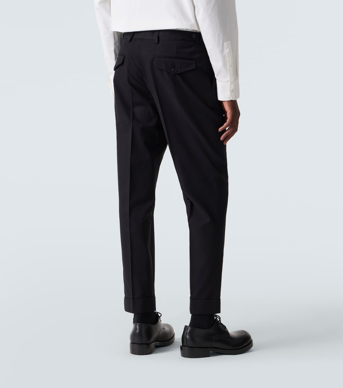 Прямые брюки из хлопка и шерсти Dries Van Noten, черный — фото 4