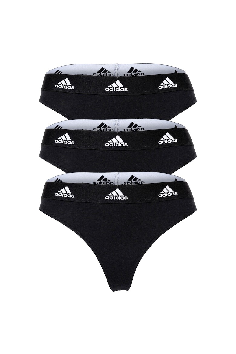 

Стринги с логотипом на талии - 3 пары Adidas, черный