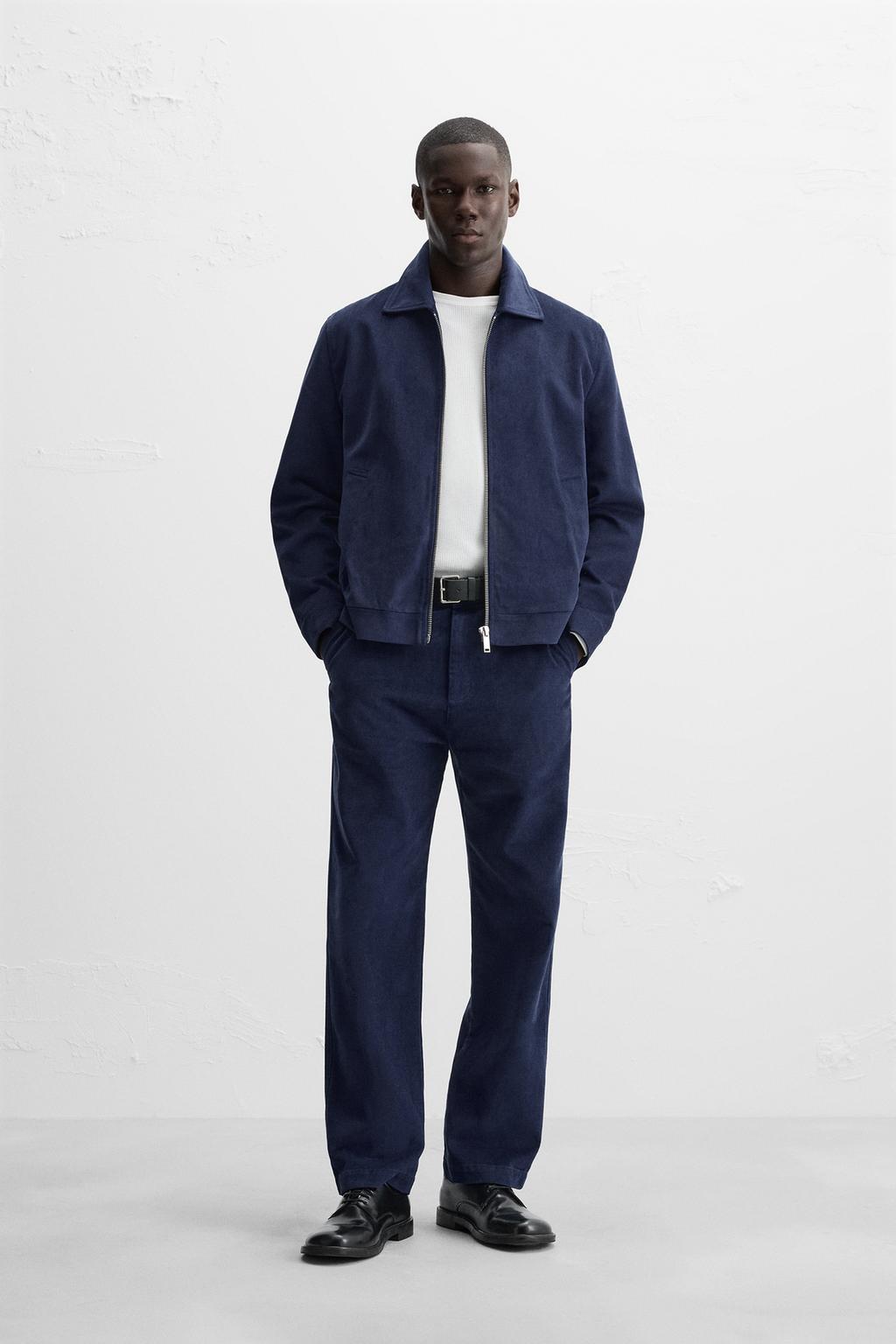 

Брюки стандартного кроя из лиоцелла/хлопка ZARA, голубоватый