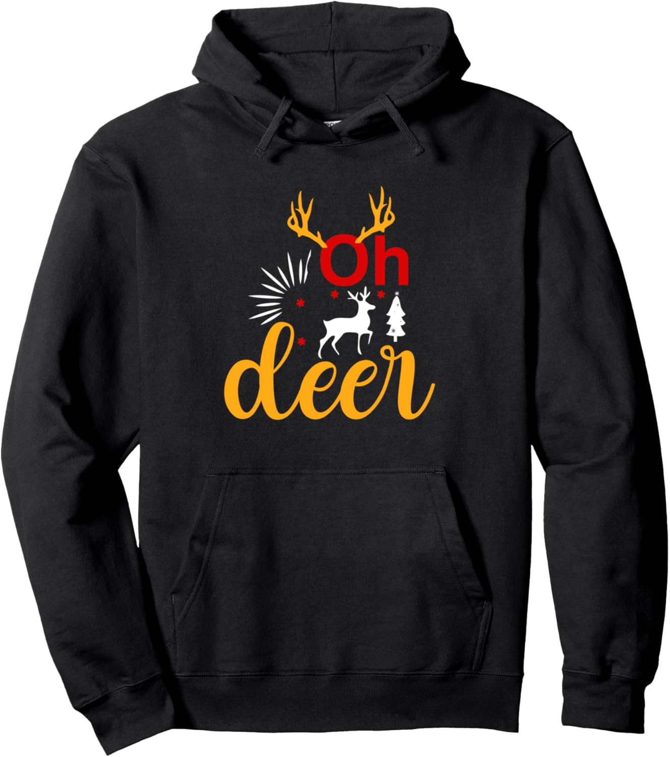 

Толстовка Oh Deer Holiday Antlers Festive Winter Vibes Festive Winter Holiday Deer Antler Oh Deer, черный