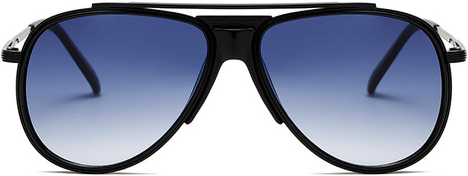 

Ретро-солнцезащитные очки-пилот с двойной перемычкой для женщин, модные очки для вождения для мужчин, защита от УФ-излучения UV400, трендовые овальные солнцезащитные очки для активного отдыха mincl, Blue