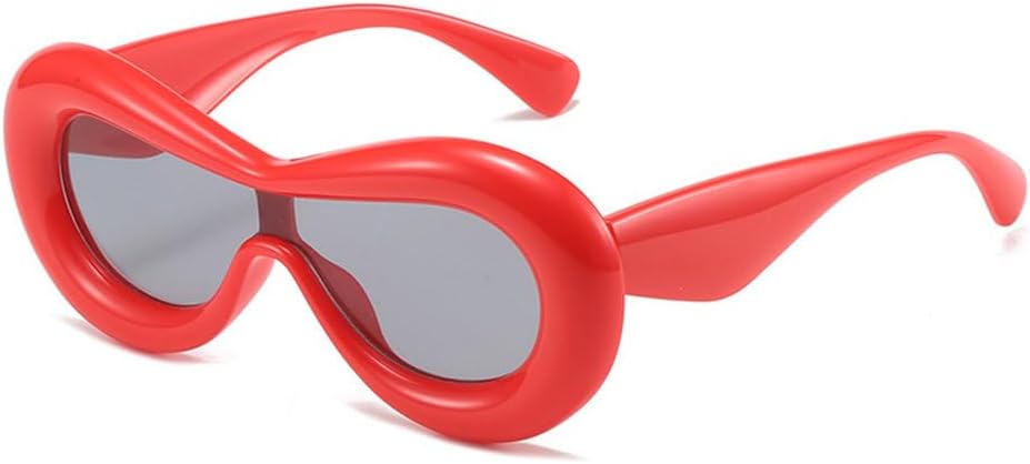 

Ретро-солнцезащитные очки конфетных цветов для женщин, модные, с широкими дужками, в стиле панк, с защитой от УФ-излучения UV400, красно-серые, один размер TYUVIVO, Red Grey