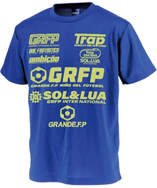 Детская футболка GRANDE FOOTBALL PRODUCTS из полиэстера с логотипом цвета тёмно-синий