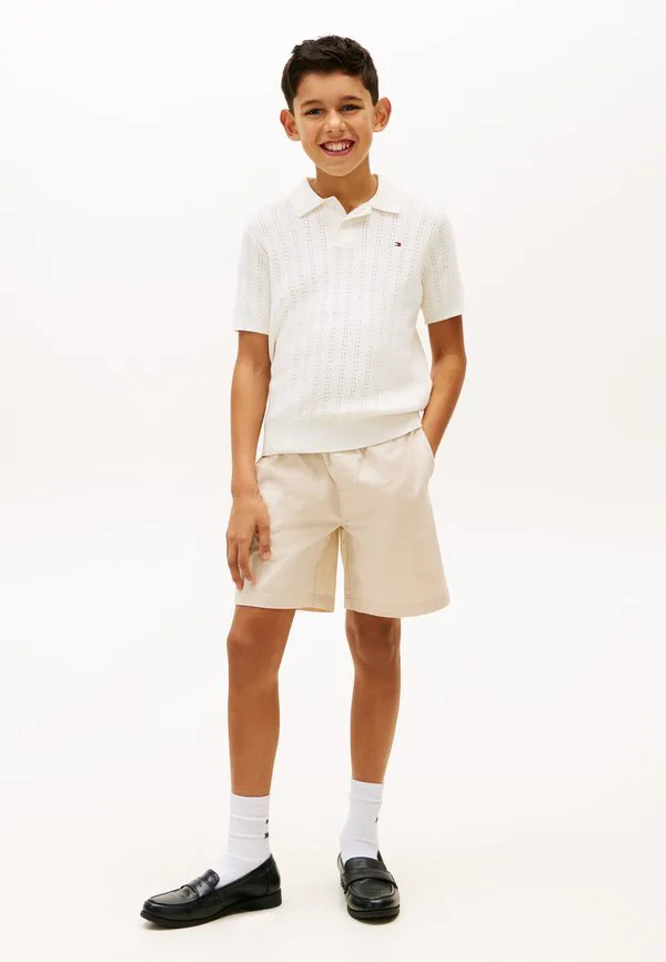 Рубашка-Поло стандартного кроя из ажурной вязки Tommy Hilfiger, Ivory Silk — фото 2