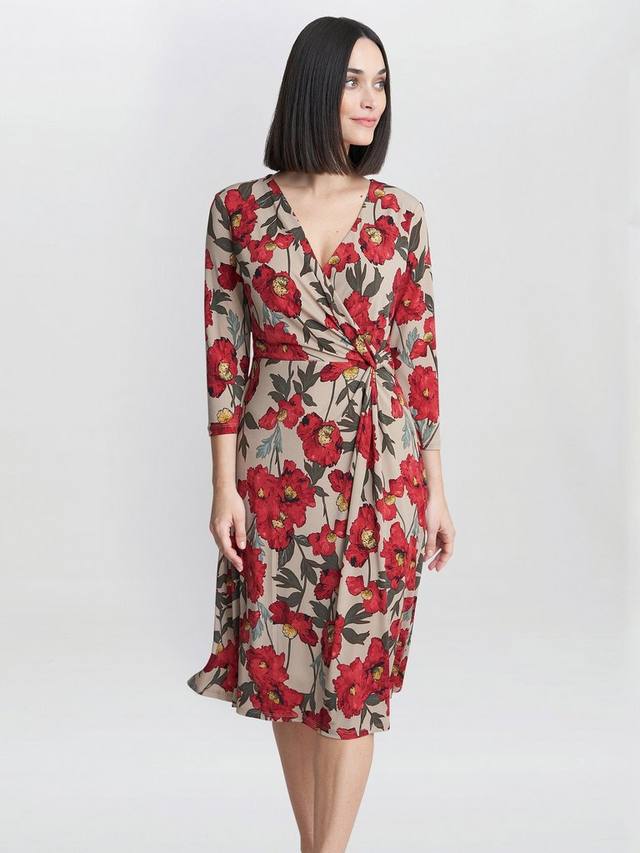 

Платье с запахом от кэссиди Gina Bacconi, цвет Red/Beige
