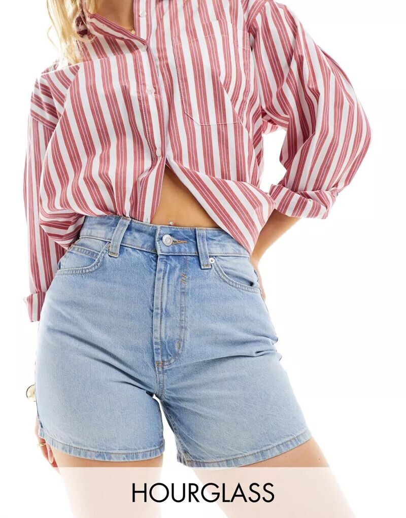 

Голубые джинсовые шорты ASOS Hourglass Dad