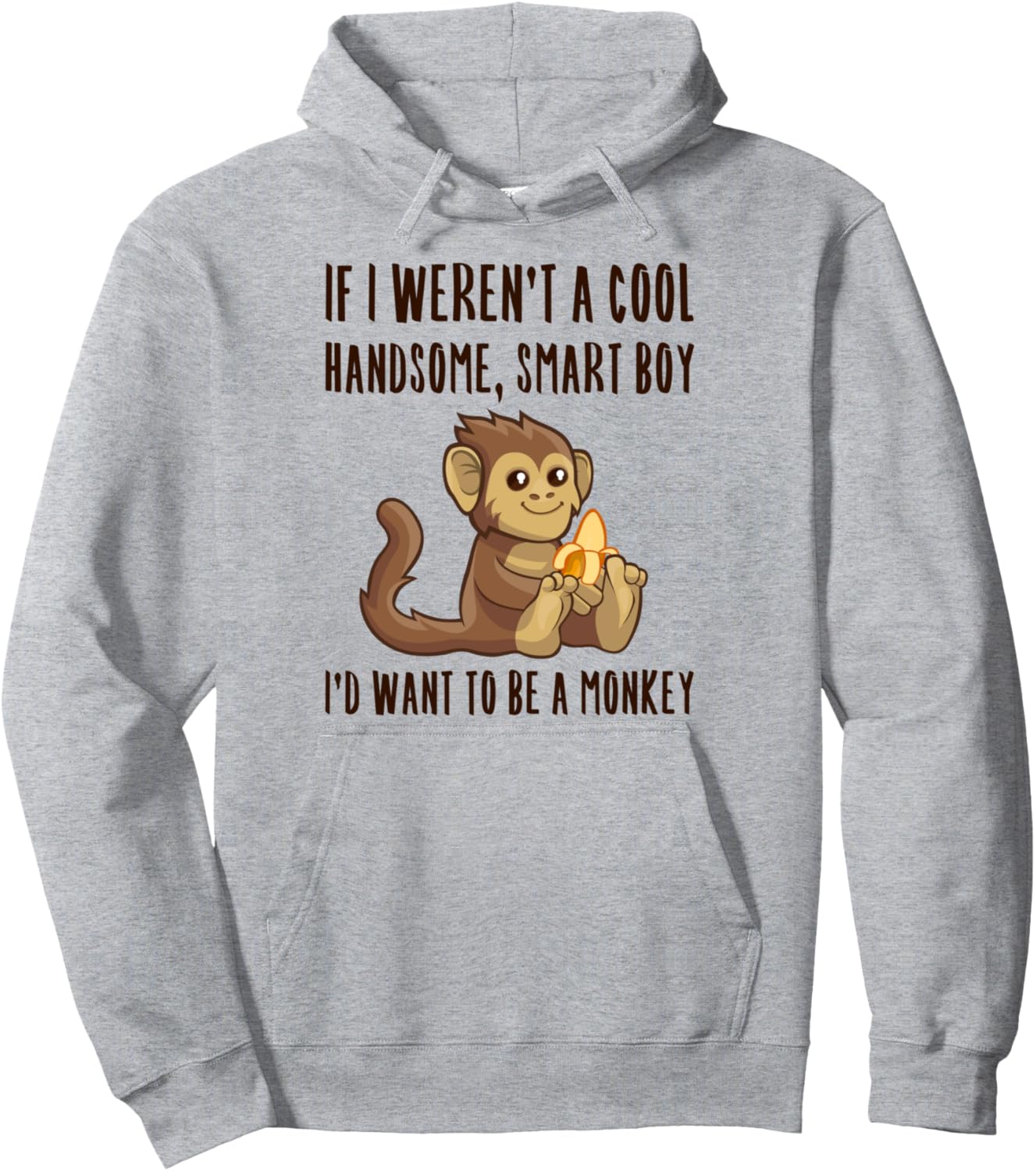 

Забавная толстовка с надписью «Любитель обезьянок и мальчиков» - дерзкая цитата, милая шутка Funny Monkey Products, серый