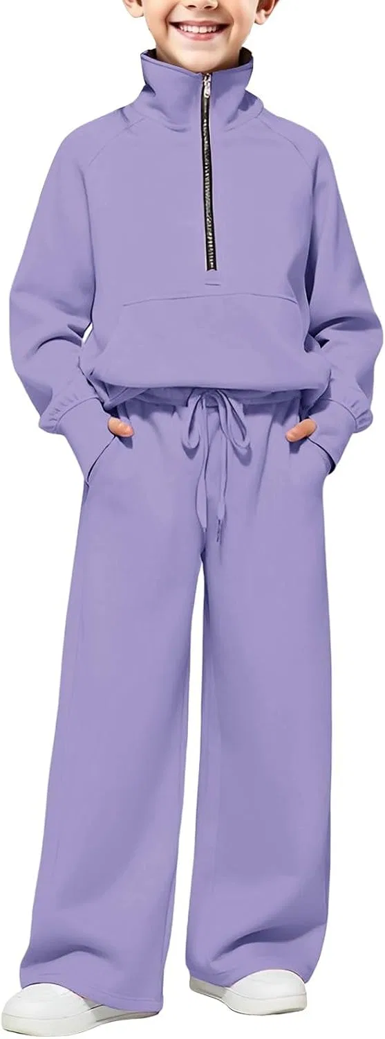 Детский спортивный костюм Purple Girls Half Zip Sweatsuit 2 Piece Set — фото 4
