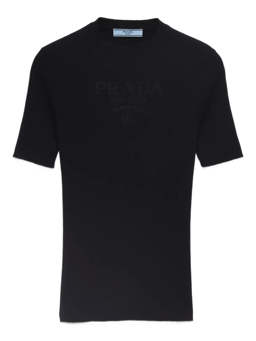 

Ребристый хлопковый свитер Prada, черный