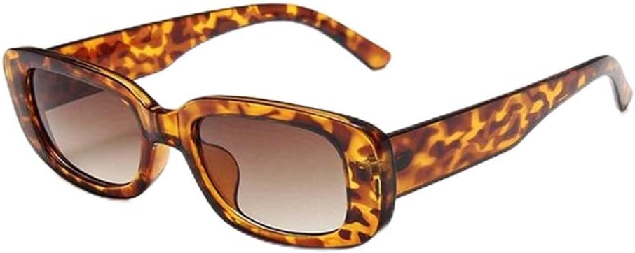 

Прямоугольные модные солнцезащитные очки для женщин и мужчин в стиле ретро-винтаж с защитой от УФ-излучения UV400, идеально подходящие для летнего отдыха на пляже и путешествий TYUVIVO, Leopard Brown