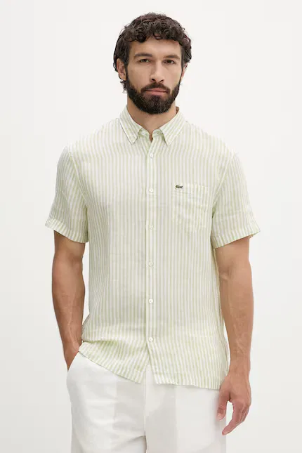 Рубашка мужская в полоску Lacoste, зеленый