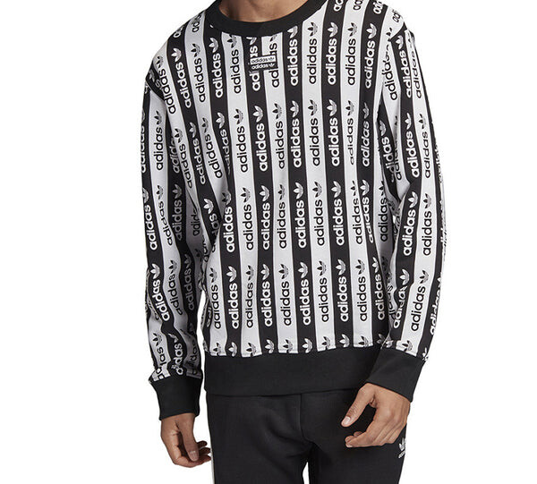 Толстовка adidas originals D Crew Colorblock Stripe Sports Black White, белый — фото 4