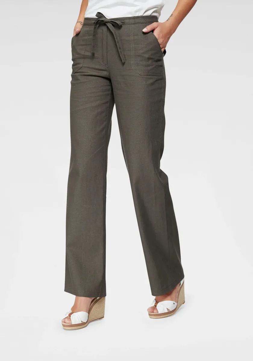 

Льняные брюки Aniston CASUAL с завязками, цвет Schlamm