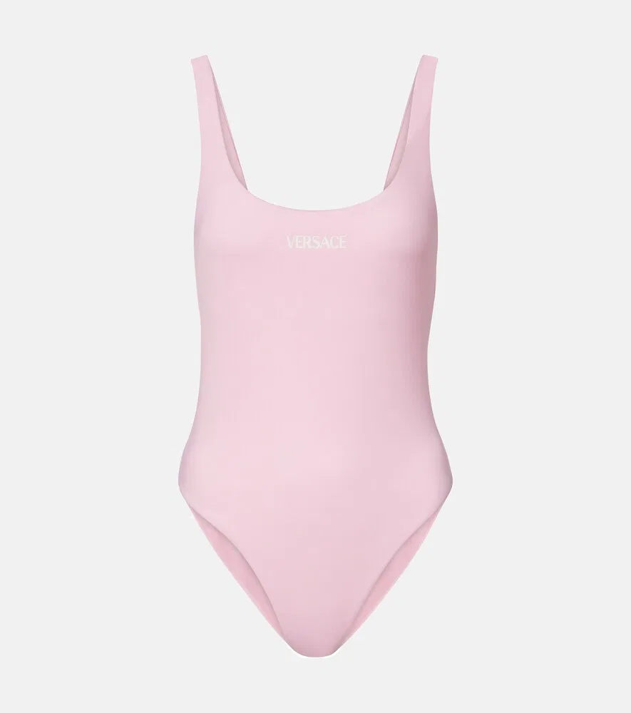 Купальник с логотипом Versace, розовый
