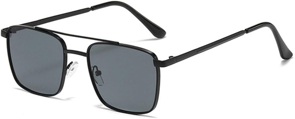 

Ретро металлические солнцезащитные очки с двойной перемычкой для женщин, модные прозрачные линзы с градиентом цвета океана, солнцезащитные очки UV400 для мужчин MUTYNE, Black Grey