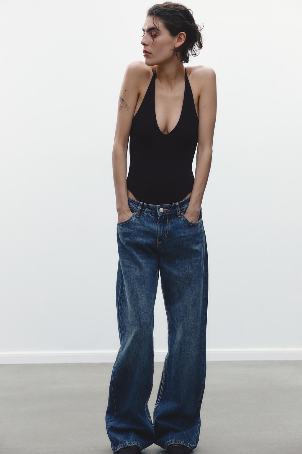 

Боди на бретельках ZARA, черный