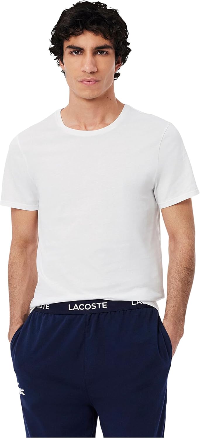 Lacoste мужская футболка с круглым вырезом, 100% хлопок, slim fit, набор из 3 штук, White/Grey/Black — фото 2