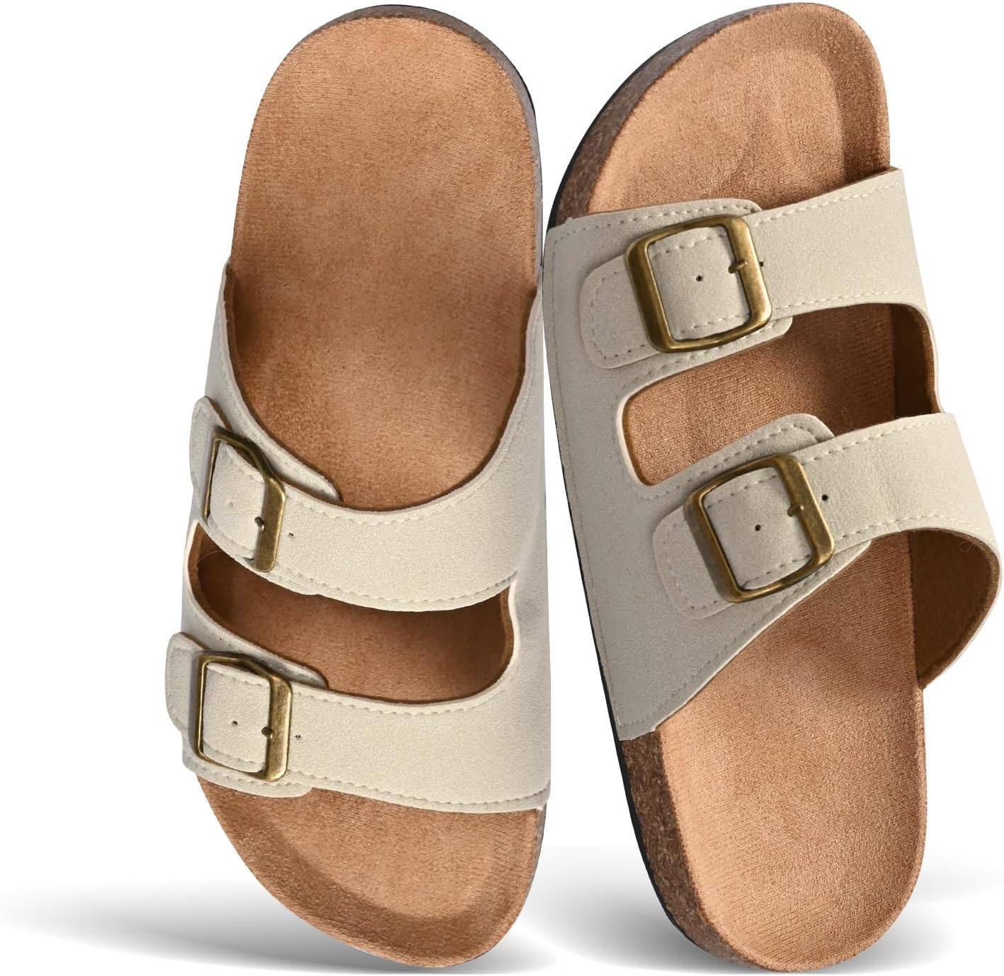 

Сандалии sfn с пробковой стелькой для мужчин и женщин, с поддержкой свода стопы, регулируемой пряжкой, летние шлепанцы, амортизирующая противоскользящая подошва, черные/темно-коричневые/слоновая кость Slunza