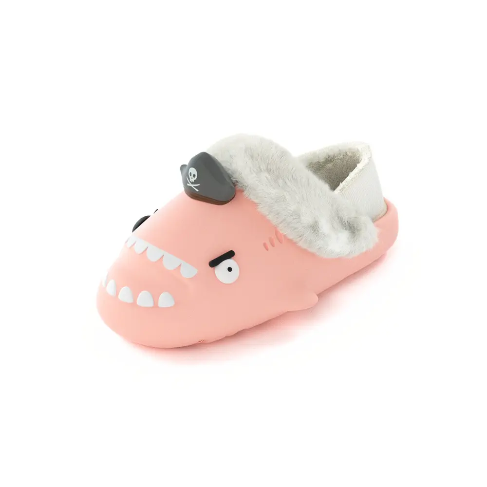 

HelloSlippers Акульи зимние пиратские тапочки с закрытым носком и каблуком унисекс розовые, цвет Pink