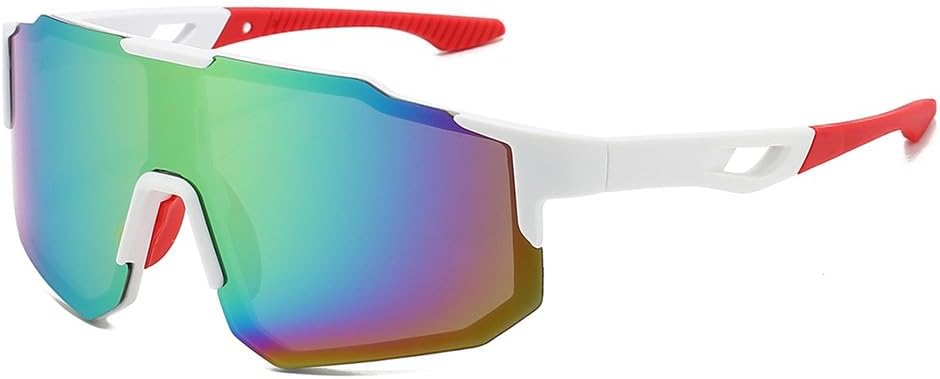 

Мужские спортивные солнцезащитные очки без оправы в стиле панк с зеркальными линзами для активного отдыха и велоспорта, модный дизайн, обтекаемая форма, защита от УФ-излучения KTUCN, 6