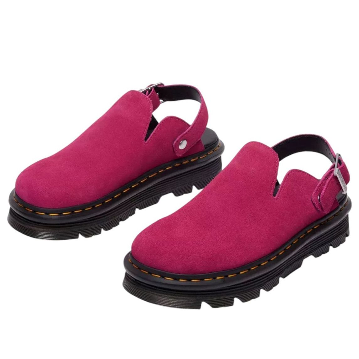Мюли Dr. Martens Zebzag из замши, цвет «фуксия» — фото 4