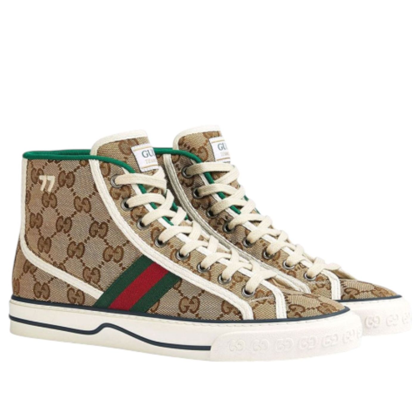 Топ (WMNS) Gucci Tennis 1977 High Top GG 'White Red Green' — фото 2