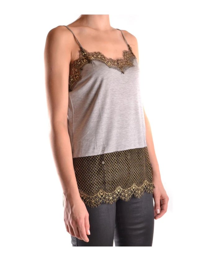 

Топ без рукавов с кружевной отделкой Pinko, серый