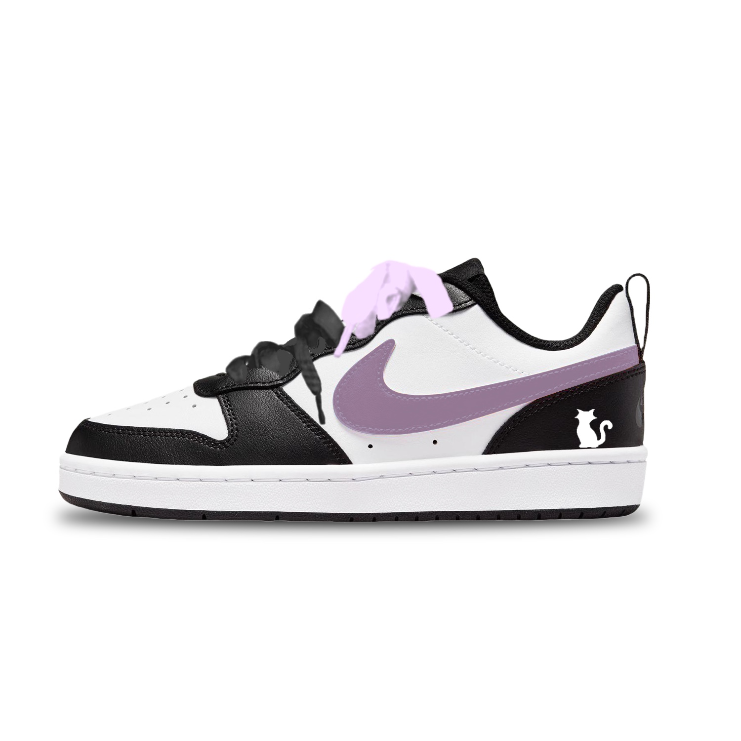 

Nike Кроссовки для скейтбординга Court Borough Purple Moon Cat Low top Kids' Skateboarding Shoes Purple Unisex
