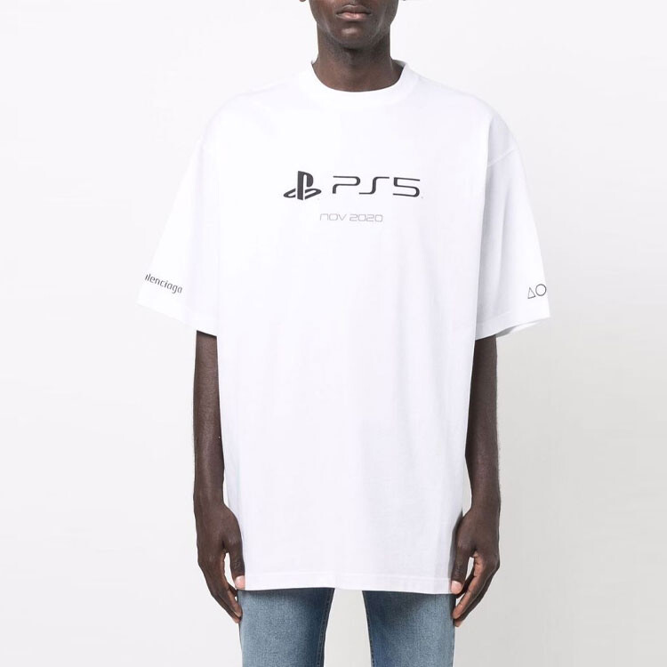 Футболка Playstation X мужская белая Balenciaga, белый — фото 4