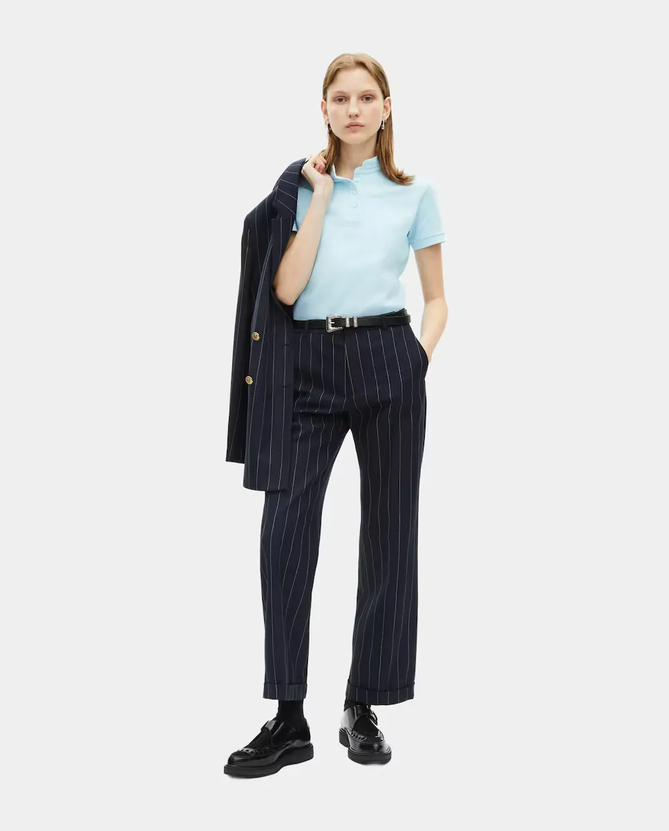 

Женские брюки из шерстяной ткани в тонкую полоску The Kooples, синий