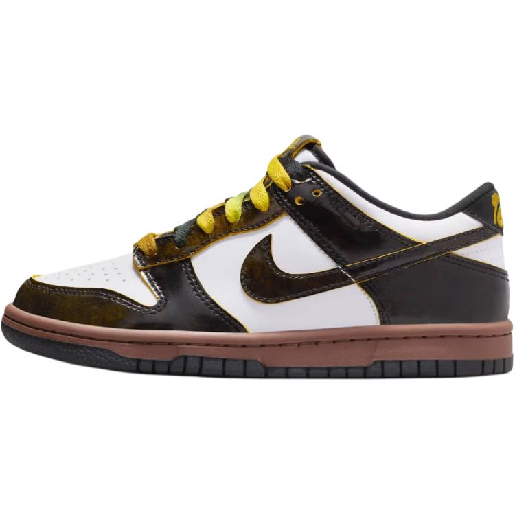 

Nike Dunk устойчивые к истиранию низкие детские скейтбординг кроссовки white/black/animal brown для подростков