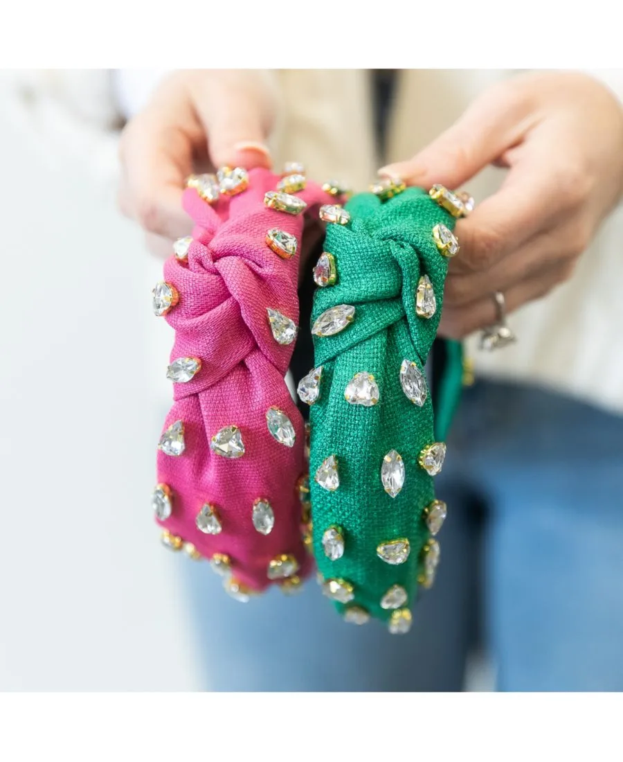 Headbands of Hope Традиционная женская плетеная повязка на голову - Green Gem — фото 4