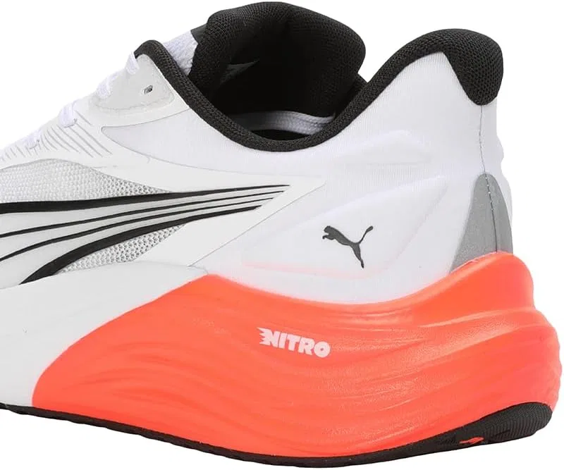 Мужские кроссовки Puma Electrify Nitro 4 для бега по улицам, Puma White Glowing Red Puma Black — фото 4