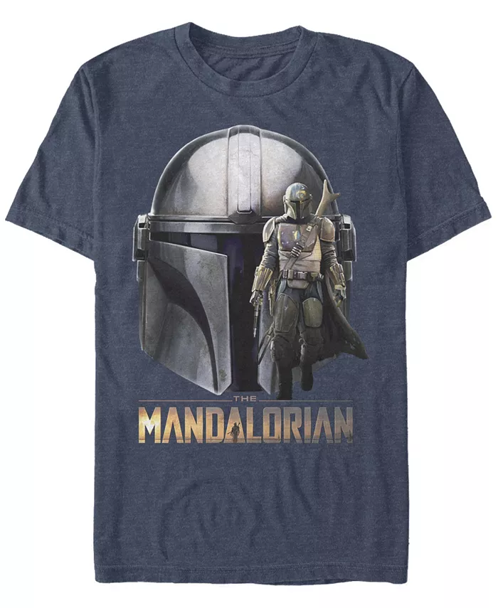 

Мужская футболка с коротким рукавом Star Wars Mandalorian Mando Head Fifth Sun, синий