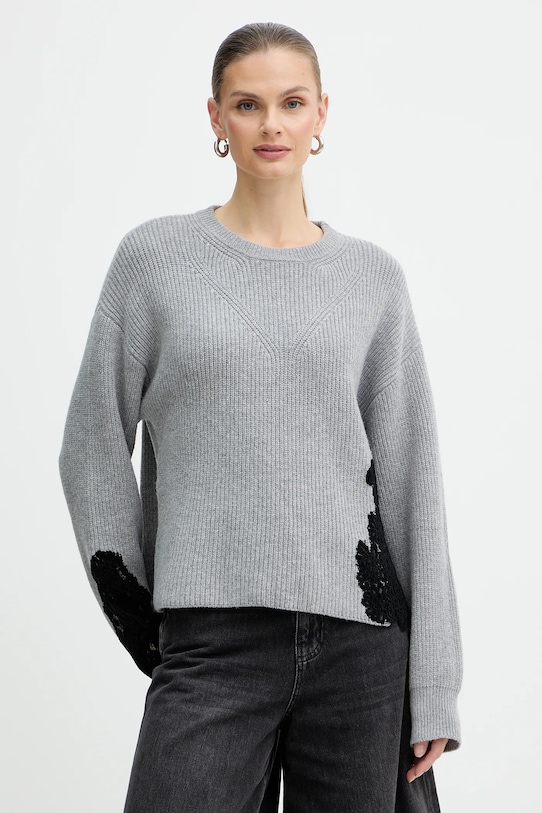 

Свитер из смесовой шерсти Pinko, серый