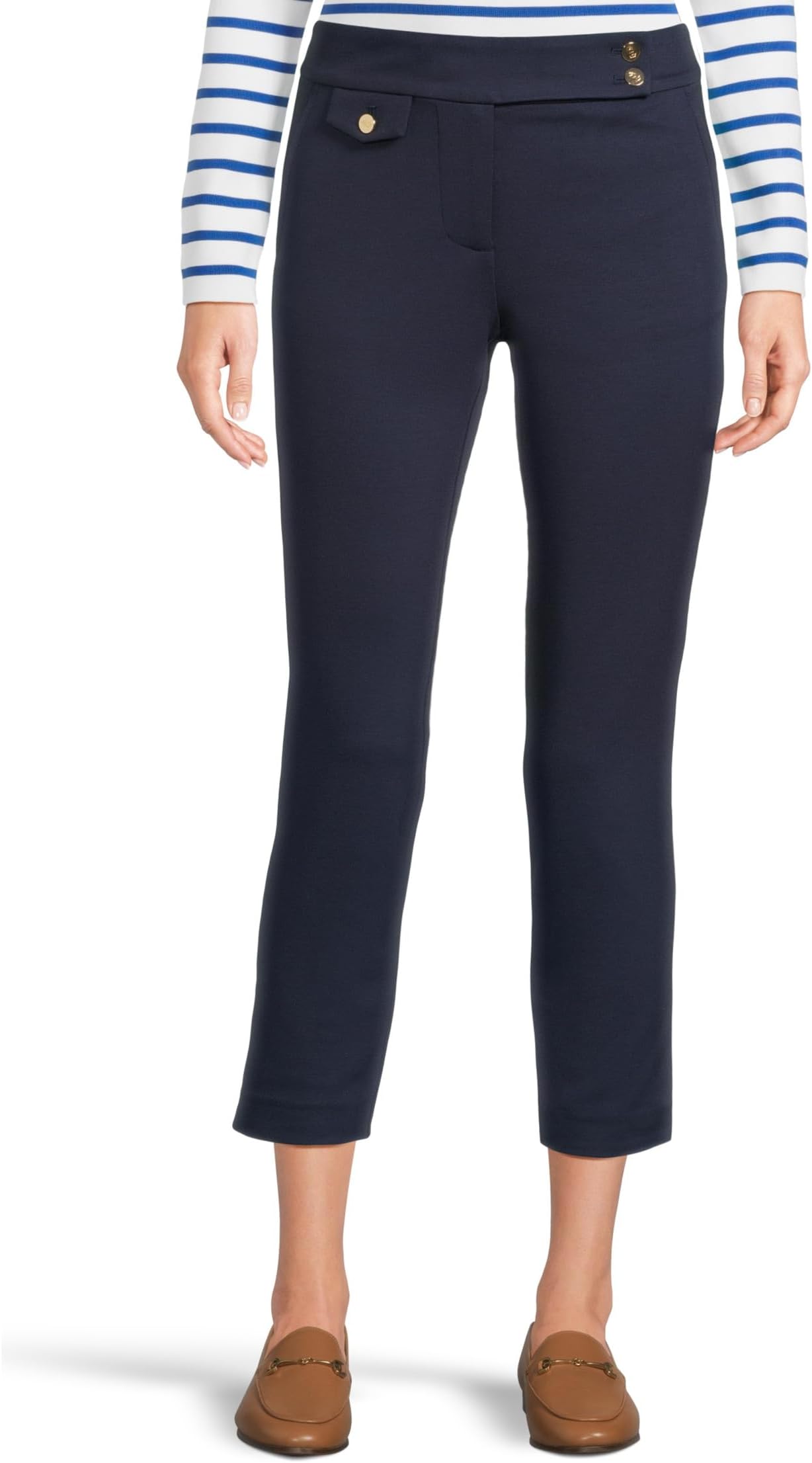 

Брюки Lauren Ralph Lauren Petite Ponte Ankle Pant, цвет Refined Navy